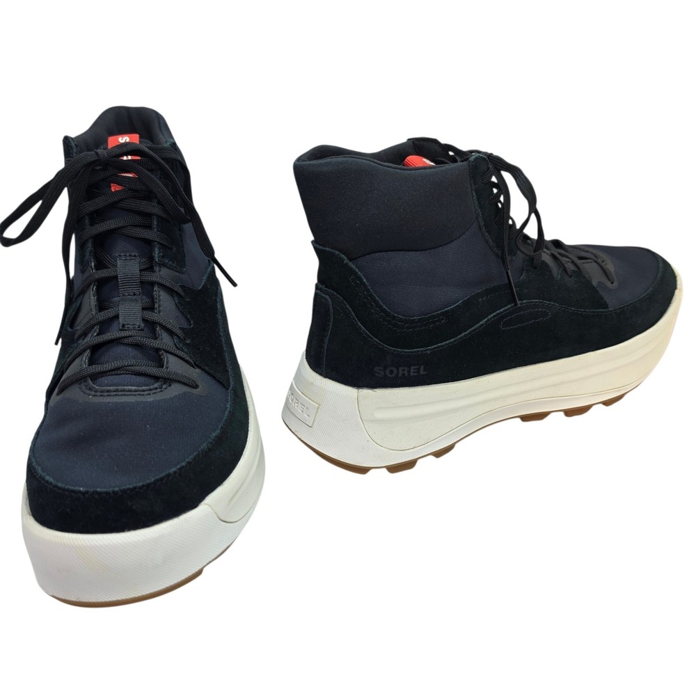 Sorel ONA 503 Mid Boot Black Sea Salt Waterproof Suede Sneaker NL4856-010 Size 9
